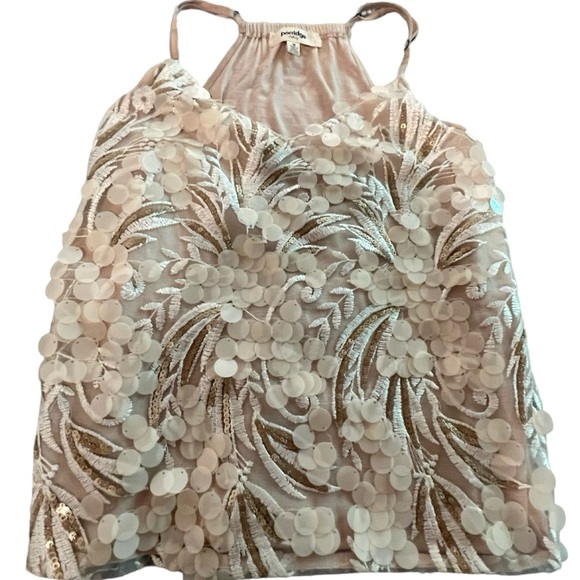 Gorgeous LN Porridge Arielle Sequin Tank from Anthropologie Size M (off-white). - Picture 2 of 6